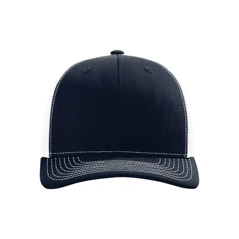 Navy/ White Custom Richardson 112 Trucker Hat – Embroidered Logo Snapback Cap | Mesh Back