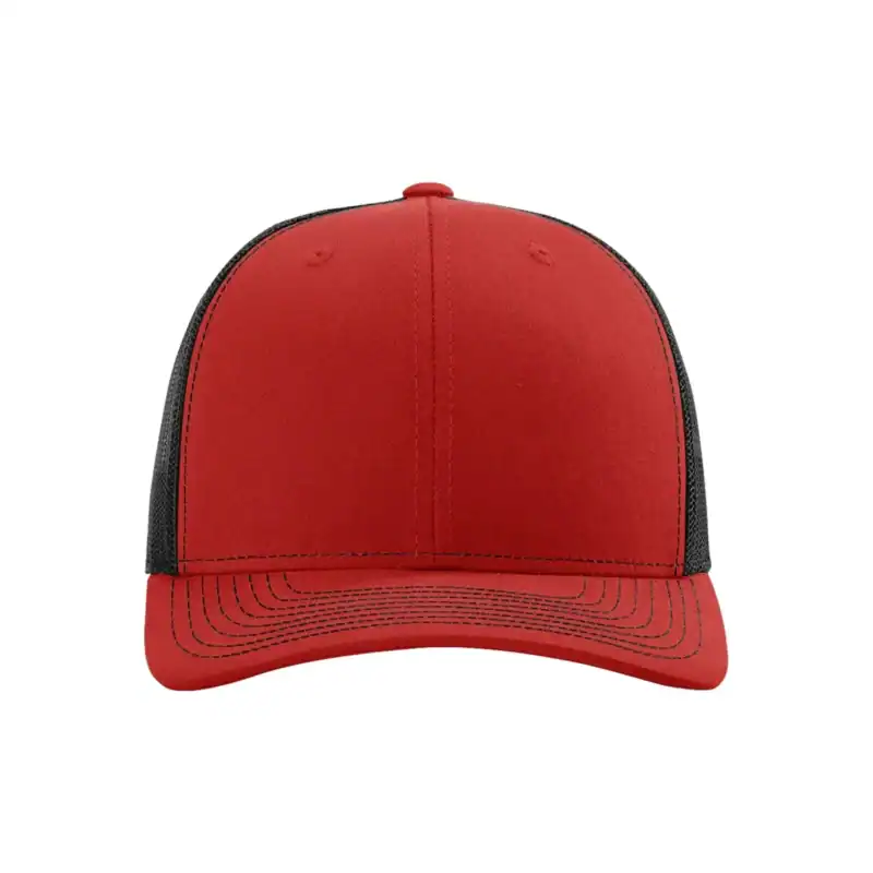 Red/Black Custom Richardson 112 Trucker Hat – Embroidered Logo Snapback Cap | Mesh Back