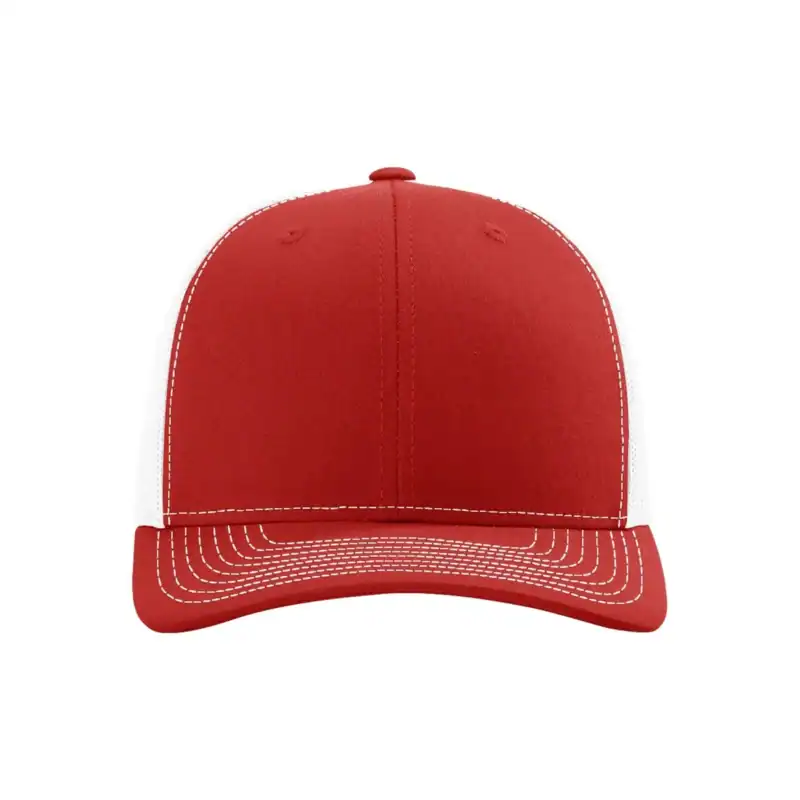 Red/White Custom Richardson 112 Trucker Hat – Embroidered Logo Snapback Cap | Mesh Back