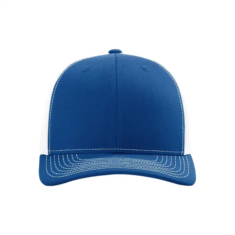 Royal/ White Custom Richardson 112 Trucker Hat – Embroidered Logo Snapback Cap | Mesh Back