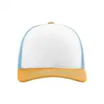 White/ Columbia Blue/ Yellow Custom Richardson 112 Trucker Hat – Embroidered Logo Snapback Cap | Mesh Back