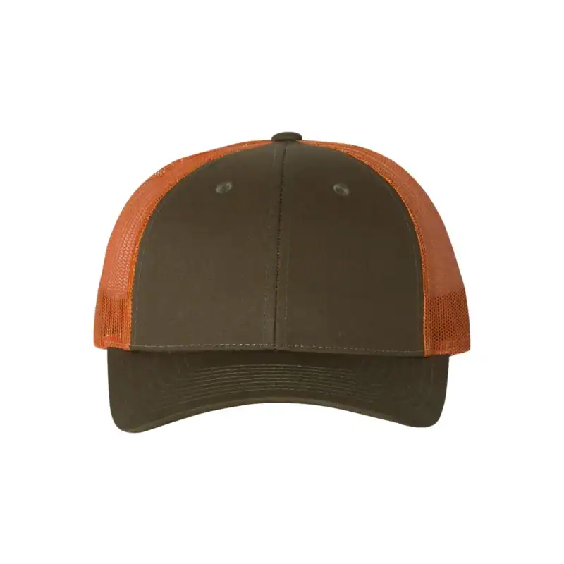 Custom Richardson 115 Trucker Hat – Dark Loden/ Jaffa Orange – C115