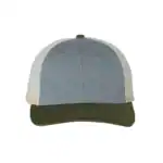 Custom Richardson 115 Trucker Hat – Heather Grey/ Birch/ Army – C115