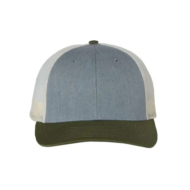 Custom Richardson 115 Trucker Hat – Heather Grey/ Birch/ Army – C115
