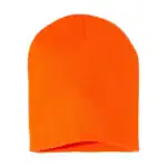 Blaze Orange Custom Embroidered Short Beanie – Yupoong 8.5" Hypoallergenic Winter Hat