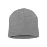 Heather Custom Embroidered Short Beanie – Yupoong 8.5" Hypoallergenic Winter Hat