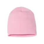 Hot Pink Custom Embroidered Short Beanie – Yupoong 8.5" Hypoallergenic Winter Hat