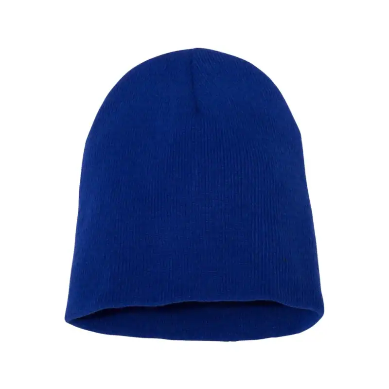 Royal Custom Embroidered Short Beanie – Yupoong 8.5" Hypoallergenic Winter Hat