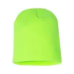 Safety (NEON) Green Custom Embroidered Short Beanie – Yupoong 8.5" Hypoallergenic Winter Hat
