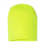 Safety (NEON) Yellow Custom Embroidered Short Beanie – Yupoong 8.5" Hypoallergenic Winter Hat