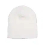 White Custom Embroidered Short Beanie – Yupoong 8.5" Hypoallergenic Winter Hat