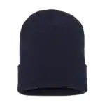 Navy Custom Embroidered Beanie – Yupoong Cuffed Knit Hat for Winter Branding