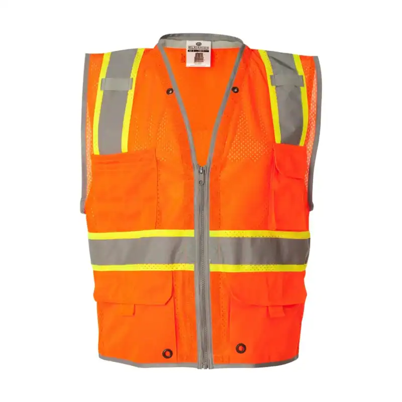 custom high visibility safety vest – Orange – C1510-1511