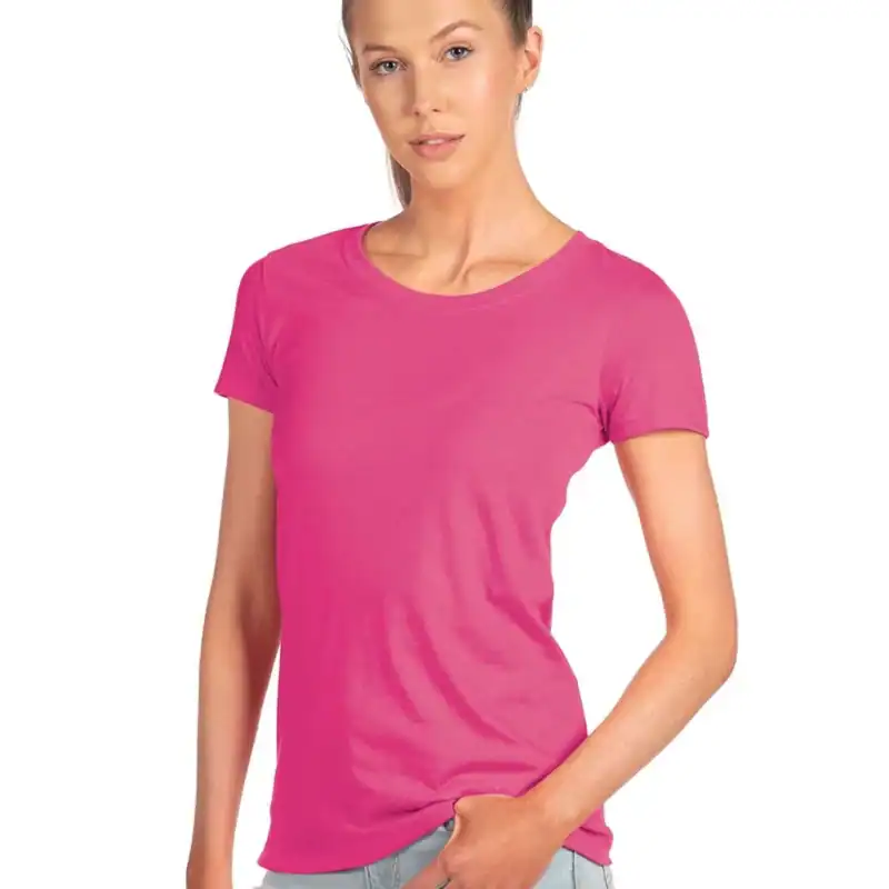 Next Level Women's Ideal T-Shirt - 1510 | Custom Women's Fitted T-Shirt – Raspberry Color Image Custom Next Level 1510 Women's T-Shirt with printed company logo