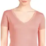 Desert Pink Custom Women’s V-Neck T-Shirt – Next Level 1540 shown on model