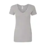 Gray Heather Custom Women’s V-Neck T-Shirt – Next Level 1540