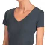 Indigo Custom Women’s V-Neck T-Shirt – Next Level 1540 shown on model