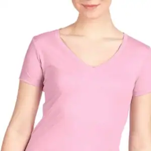 Lilac Custom Women’s V-Neck T-Shirt – Next Level 1540 shown on model