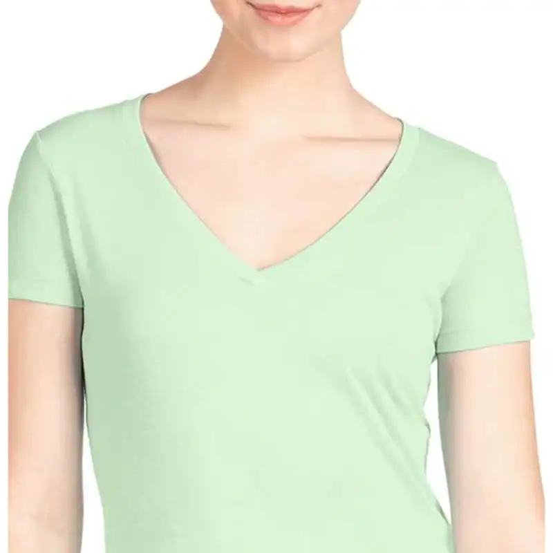 Mint Custom Women’s V-Neck T-Shirt – Next Level 1540 shown on model