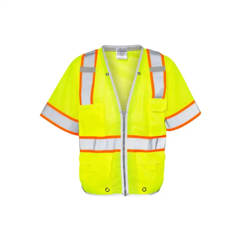 Custom High Visibility Safety Vest – Kishigo 1550-1551 – Lime Color Image custom high visibility safety vest – Lime – C1550-1551