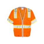 custom high visibility safety vest – Orange – C1550-1551