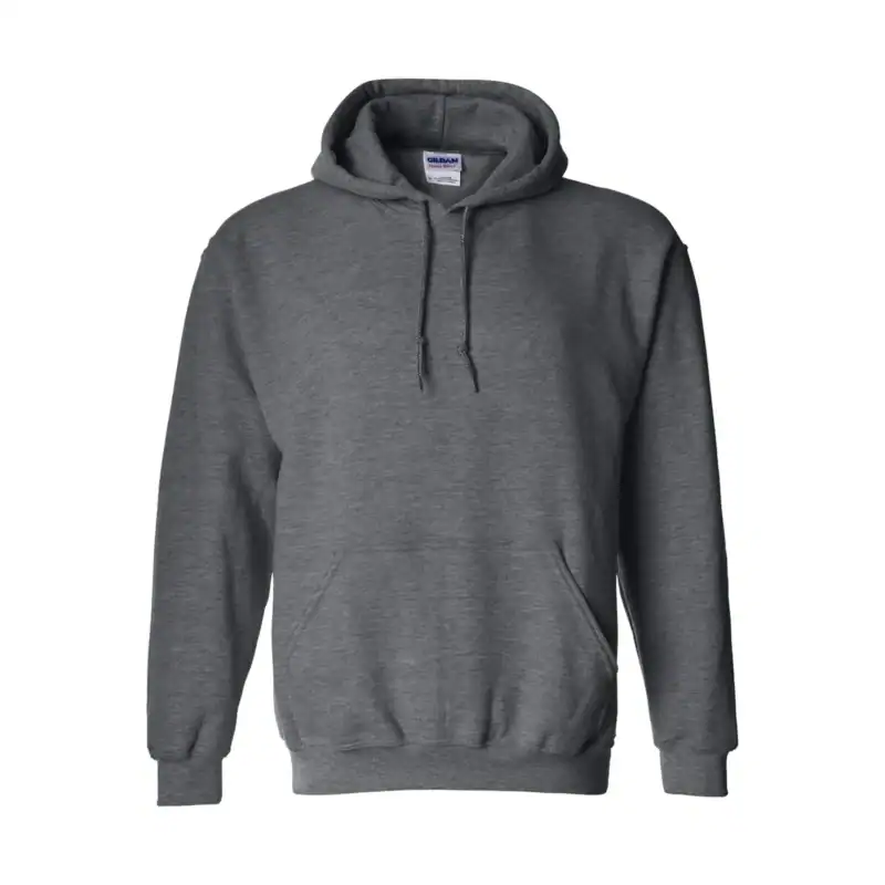 Charcoal Heather Custom Gildan Hoodie – Heavy Blend 18500 Pullover Sweatshirt