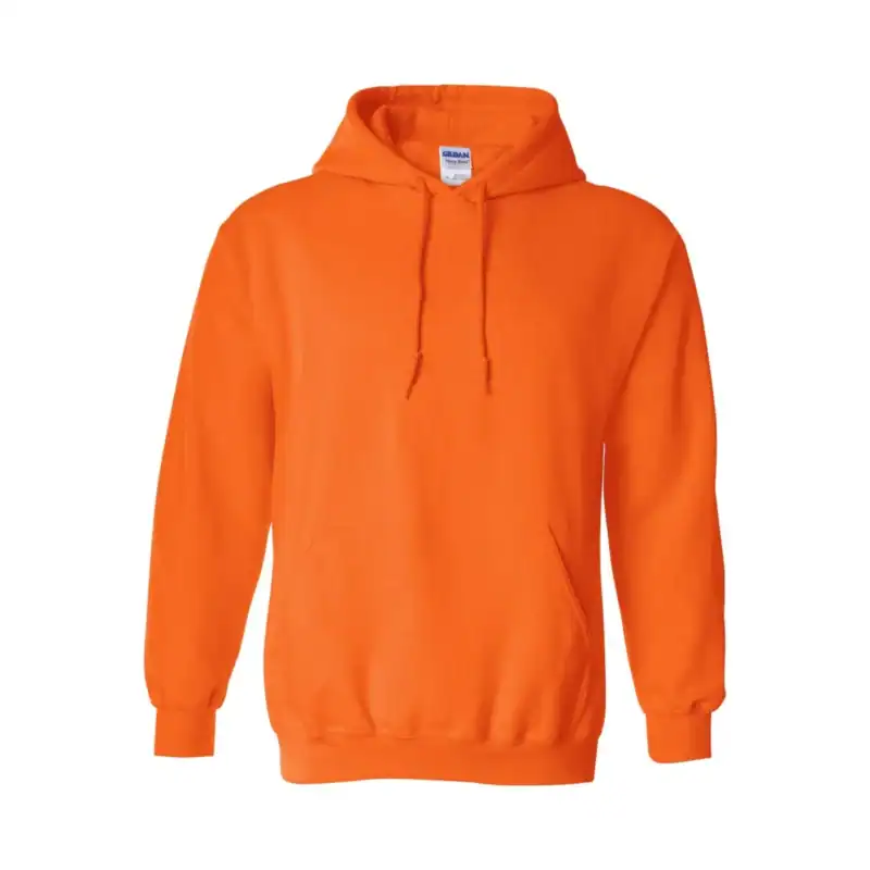 Safety (NEON) Orange Custom Gildan Hoodie – Heavy Blend 18500 Pullover Sweatshirt