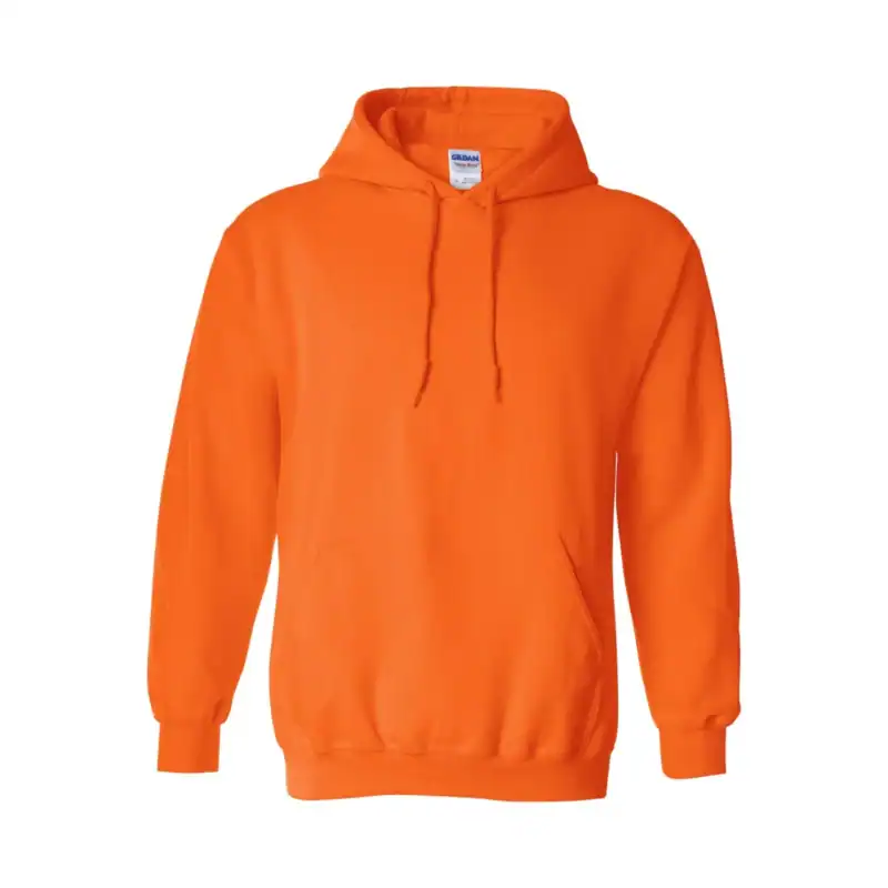 Safety Orange Custom Gildan Hoodie – Heavy Blend 18500 Pullover Sweatshirt