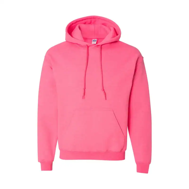 Safety Pink Custom Gildan Hoodie – Heavy Blend 18500 Pullover Sweatshirt