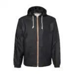 Black Custom Logo Rain Jacket – Vintage Waterproof Jacket with Hood