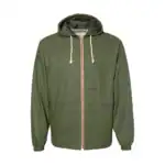 Green Custom Logo Rain Jacket – Vintage Waterproof Jacket with Hood