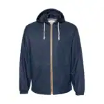 Navy Custom Logo Rain Jacket – Vintage Waterproof Jacket with Hood