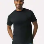 Black Custom Gildan Ultra Cotton T-Shirt – 2000 (100% Cotton) shown on model
