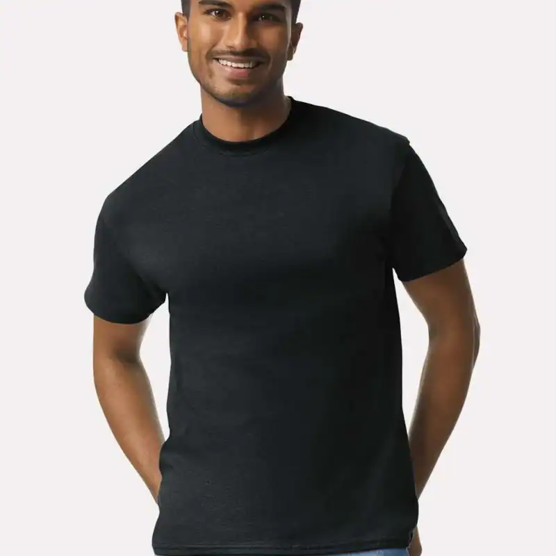 Black Custom Gildan Ultra Cotton T-Shirt – 2000 (100% Cotton) shown on model