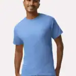 Carolina Blue Custom Gildan Ultra Cotton T-Shirt – 2000 (100% Cotton) shown on model