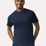 Navy Custom Gildan Ultra Cotton T-Shirt – 2000 (100% Cotton) shown on model