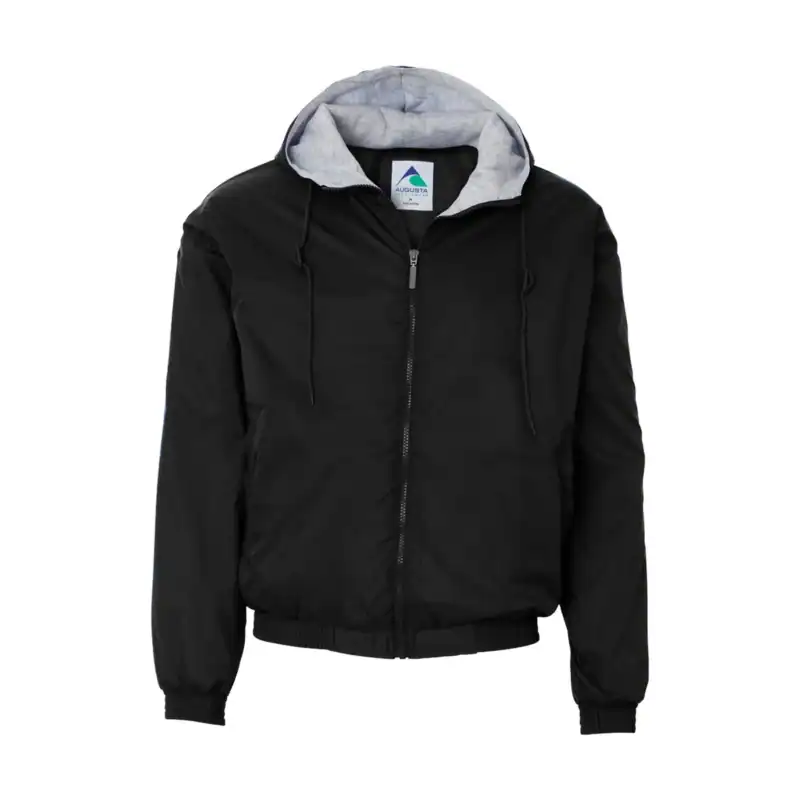 Black Custom Logo Fleece Jacket – Augusta Sportswear Hooded Team Outerwear