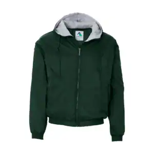 Dark Green Custom Logo Fleece Jacket – Augusta Sportswear Hooded Team Outerwear
