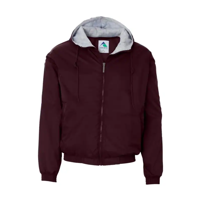 Maroon Custom Logo Fleece Jacket – Augusta Sportswear Hooded Team Outerwear
