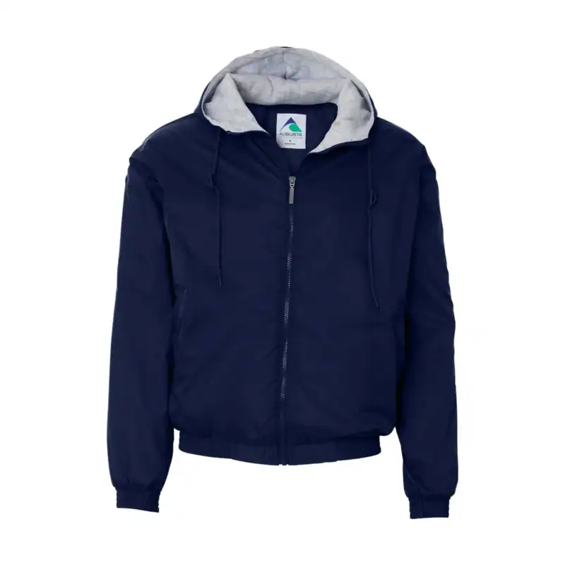 Navy Custom Logo Fleece Jacket – Augusta Sportswear Hooded Team Outerwear
