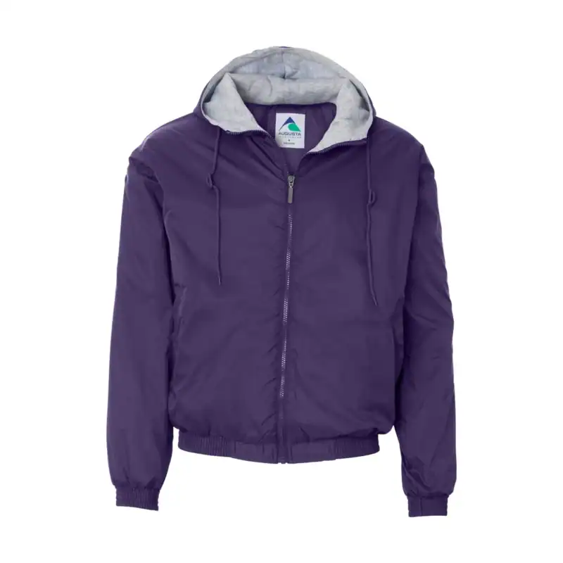Purple Custom Logo Fleece Jacket – Augusta Sportswear Hooded Team Outerwear