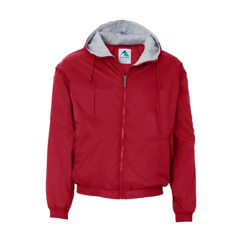 Red Custom Logo Fleece Jacket – Augusta Sportswear Hooded Team Outerwear