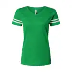 Green/White Custom Women’s Football Jersey Tee – V-Neck Fine Jersey for Team or Business Logo