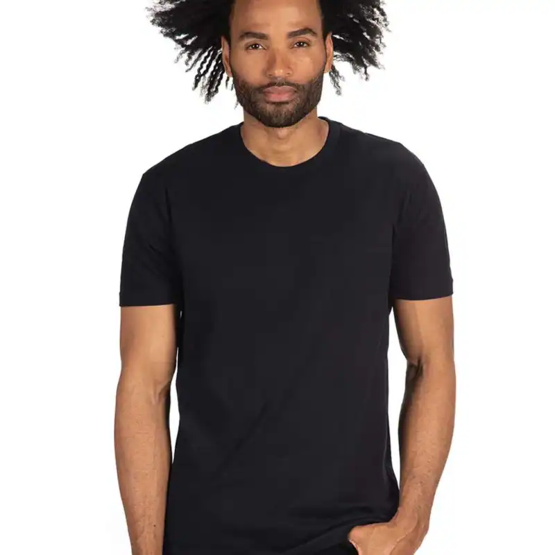 Black Custom Cotton T-Shirt – Next Level 3600 shown on model