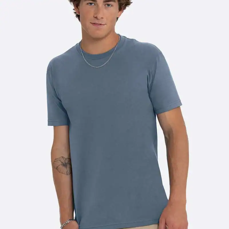 Blue Jean Custom Cotton T-Shirt – Next Level 3600 shown on model