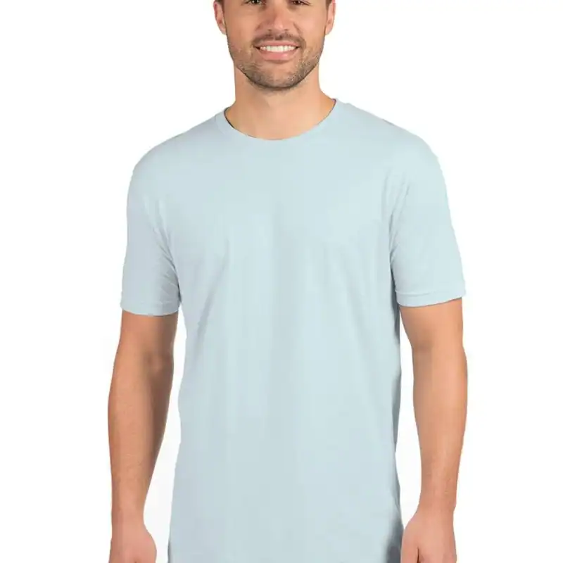 Light Blue Custom Cotton T-Shirt – Next Level 3600 shown on model