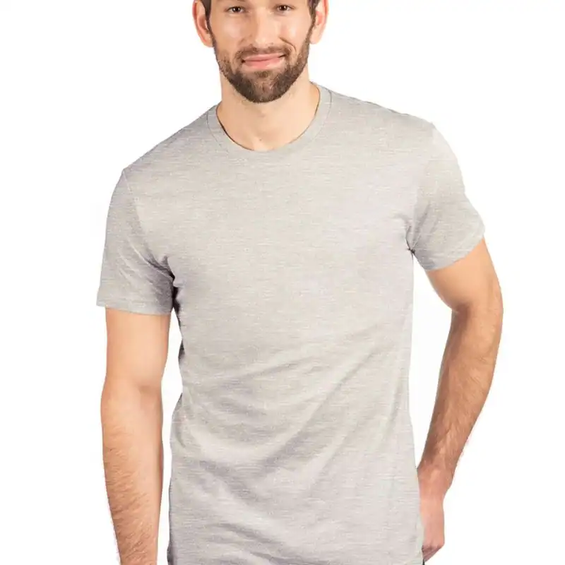 Oatmeal Custom Cotton T-Shirt – Next Level 3600 shown on model