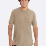 Tan Custom Cotton T-Shirt – Next Level 3600 shown on model