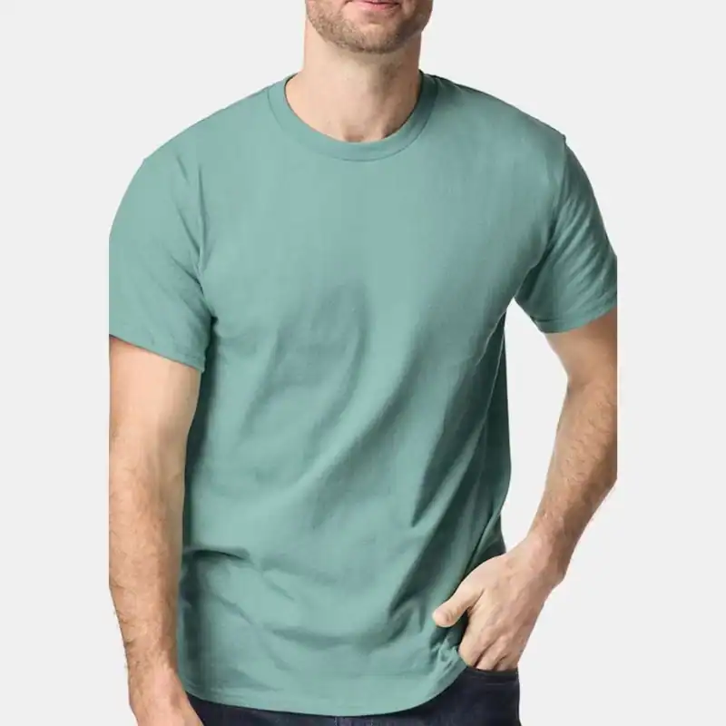 Aquatic Custom Heavyweight T-Shirt – Gildan 5000 | 100% Cotton Custom Print Tee shown on model