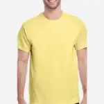 Cornsilk Custom Heavyweight T-Shirt – Gildan 5000 | 100% Cotton Custom Print Tee shown on model